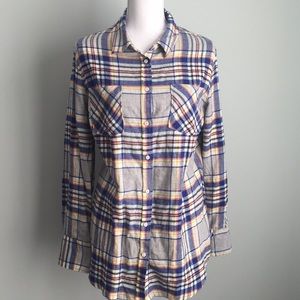 Women’s XL 100% cotton flannel plaid shirt